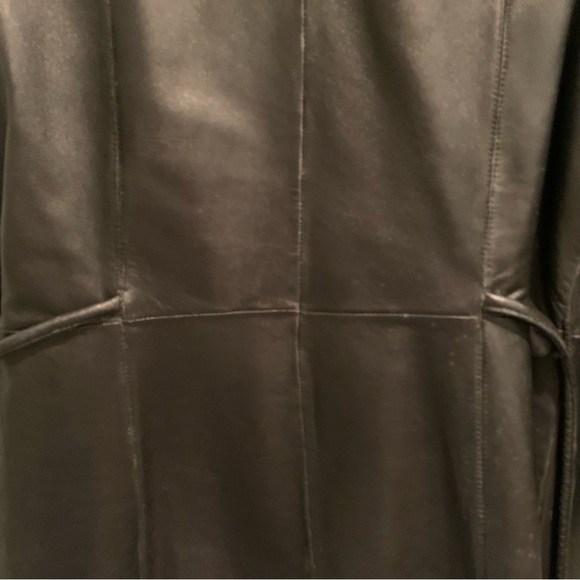 Vintage? JLC New York Outerwear Black Leather Wrap Tie Jacket Large L Y2K - Picture 9 of 13